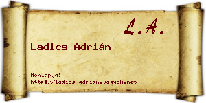 Ladics Adrián névjegykártya